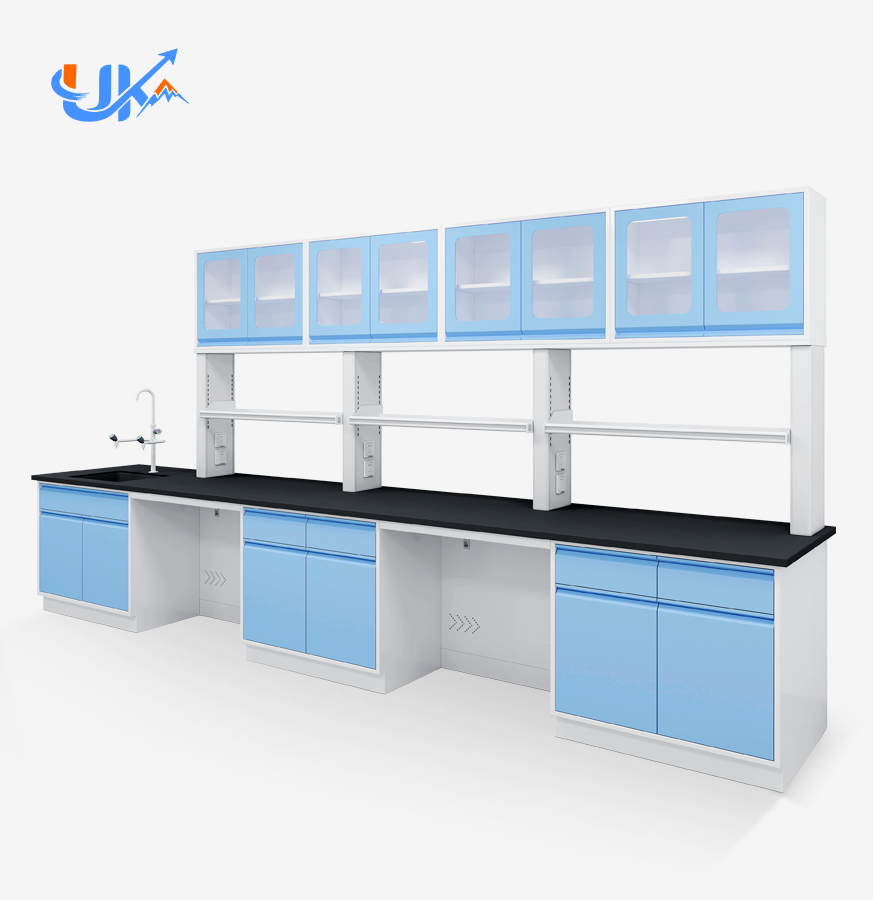 Lab Table With Overhead Cabinet